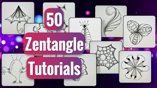 50 Zentangle Tutorials || Part 8 || Zentangle For Beginners
