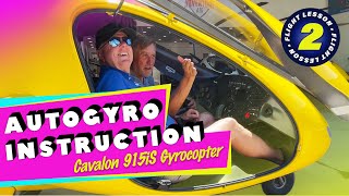 Second Gyrocopter Lesson AutoGyro Cavalon 915iS Complete Flight at Adventure Air Gyroplanes (Rich)