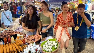 Cambodian New Year ! Walking tour at Phnom Penh street food - Delicious plenty of foods