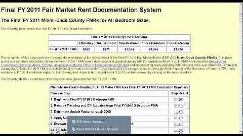 Video about calculating Fair Market Rent FMR using a HUD Section 8 tool