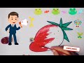 How To Draw Strawberry For Children | Fruits Drawing | Kids_Painting & Coloring For Kids, Toddler