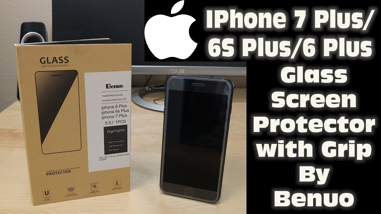 IPhone 7 plus/6S Plus/6 Plus Glass Screen Protector W/ Grip!