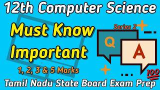 12th Std Computer Science | TN State Board | Public Exam – Previous Year Questions & Answers | 2024 Net Worth