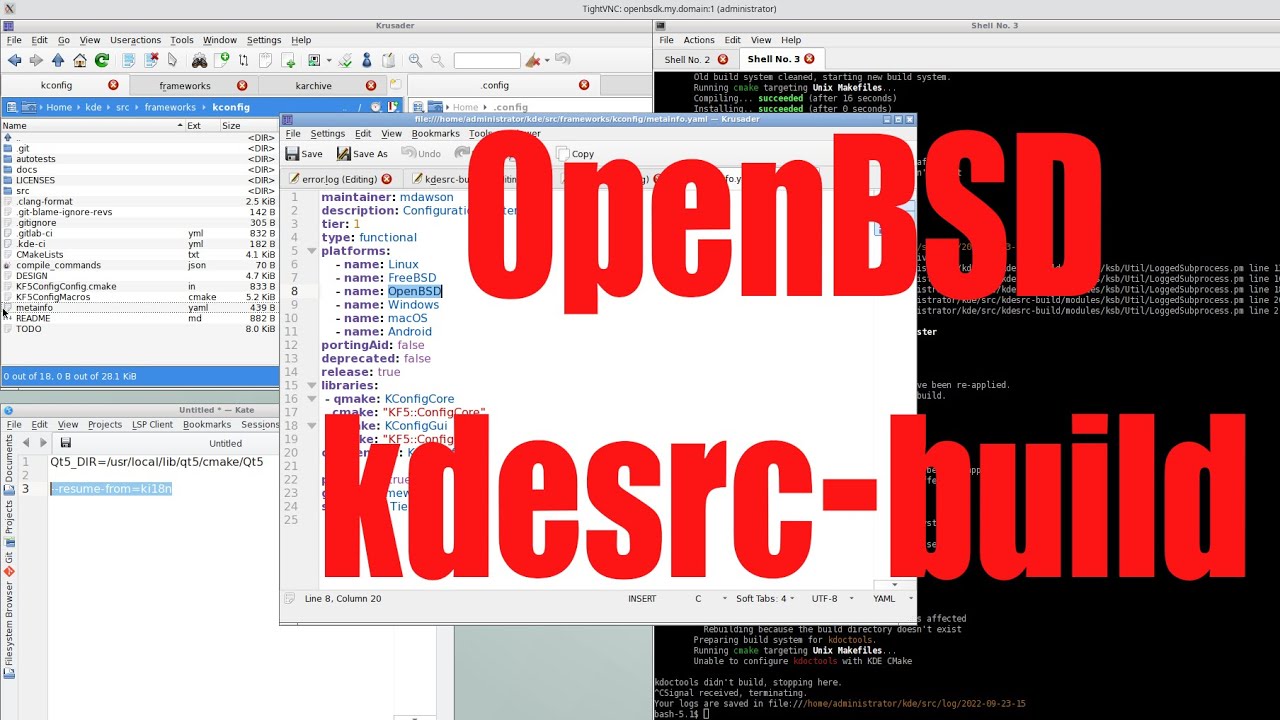 OpenBSD build KDE software using kdesrc-build tutorial - September 2022 ...