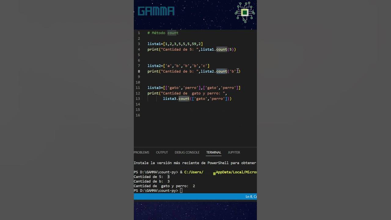 Método count() en Python en menos de un minuto!! #python #programming # ...