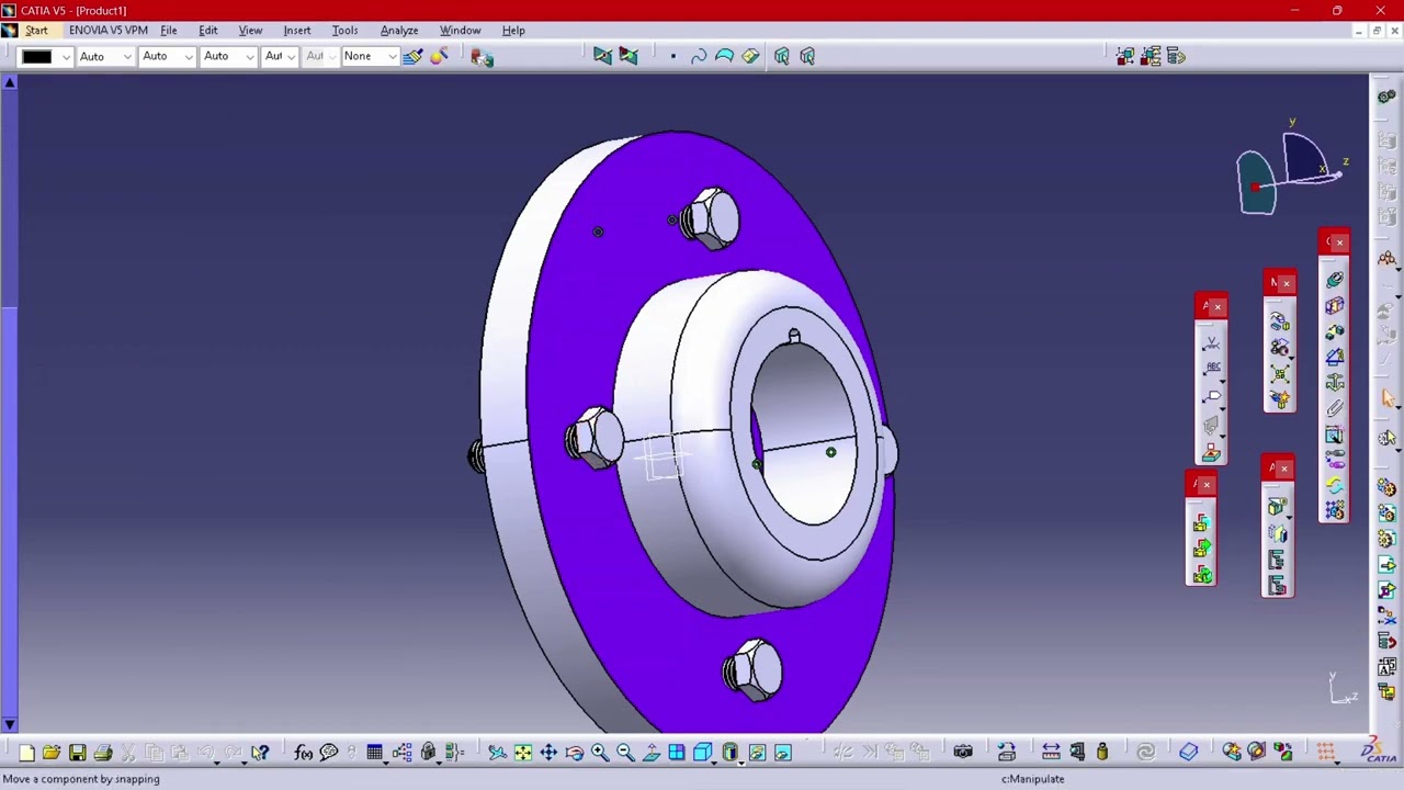 CATIA V5 Tutorial: Design a Flange Coupling Assembly | Step-by-Step Guide
