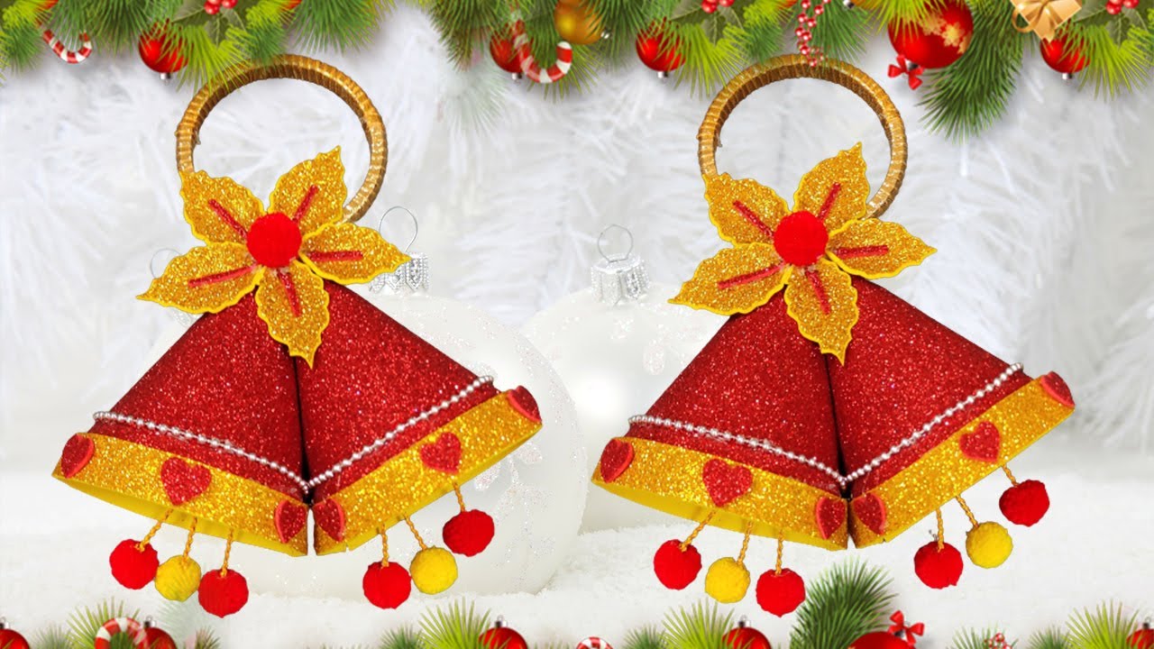 Youtube Christmas Decor 2022 Diy Christmas Bell - Diy Christmas Ornaments - Christmas Tree Decoration  2022 - Youtube