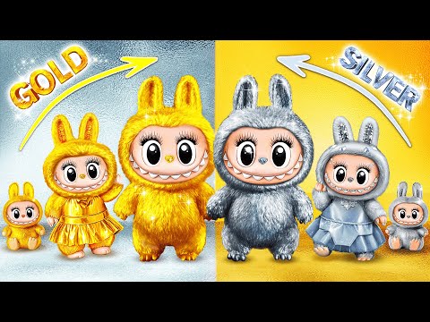 Gold vs. Silver LABUBU! LOL OMG DIYs