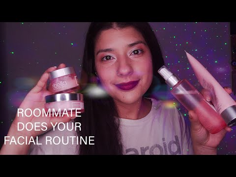 ASMR - ROOMMATE GIVES YOU A FACIAL 😌