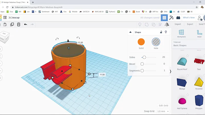 How to create a teacup using Tinkercad