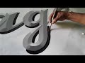 Letter shading sign painting  key of arts