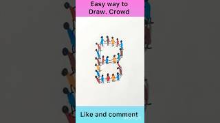 Easy way to draw crowd#drawing #satifingart #art #youtubeshort