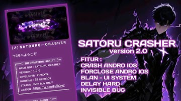 NEW SATORU CRASHER V2 | SC BUG VIA WHATSAPP TERBARU | SC GANAS SUPER DELAY | FREE NO PW!!!