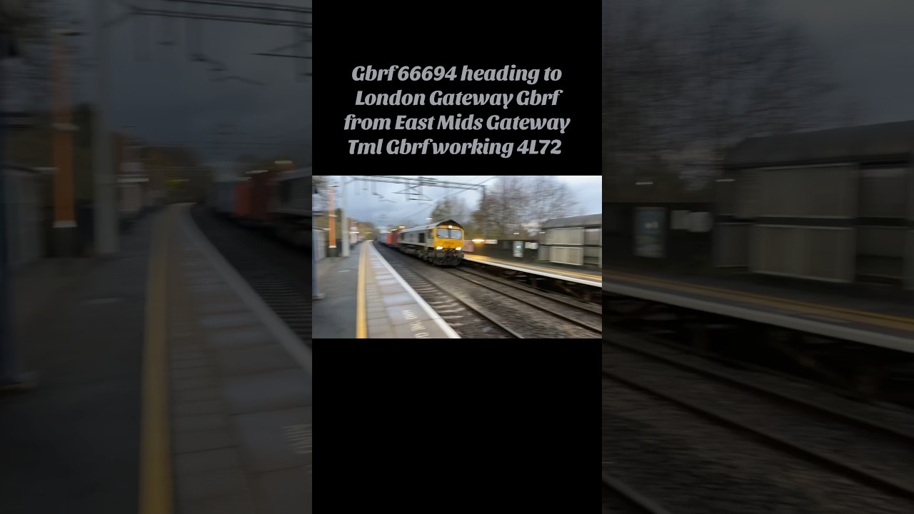 Gbrf 66694 heading to London Gateway Gbrf from East Mids Gateway Tml Gbrf working 4L72 