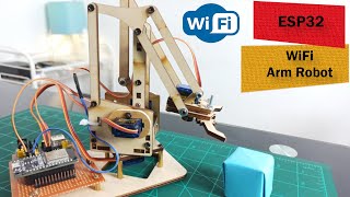 Control Multiple Servo Arm Robot from WiFi ESP32 Web Server