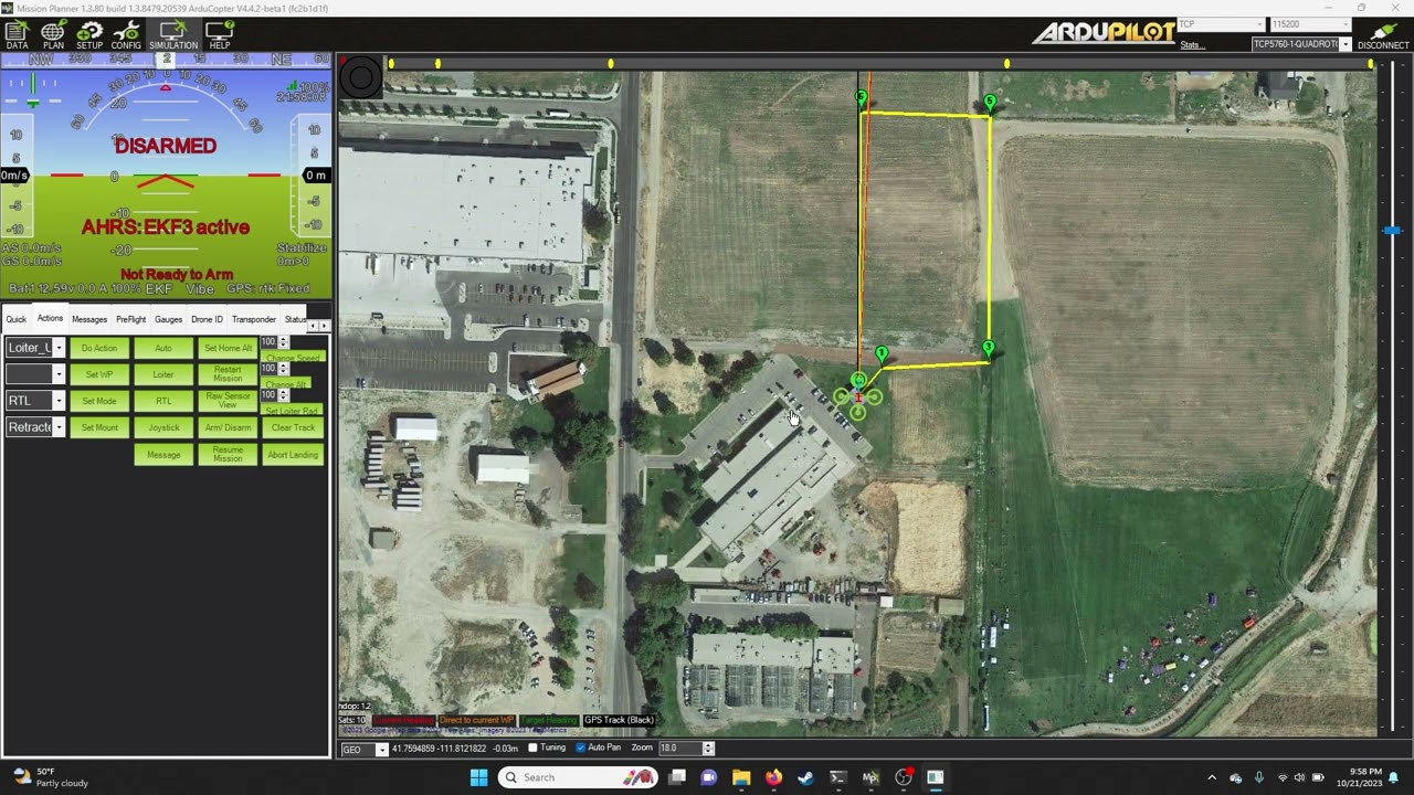 Mission Planner - Making a mission plan simulation
