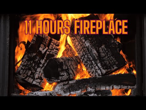 11 Hours - Relaxing Crackling Fire Ambience for Sleep & Study 🔥