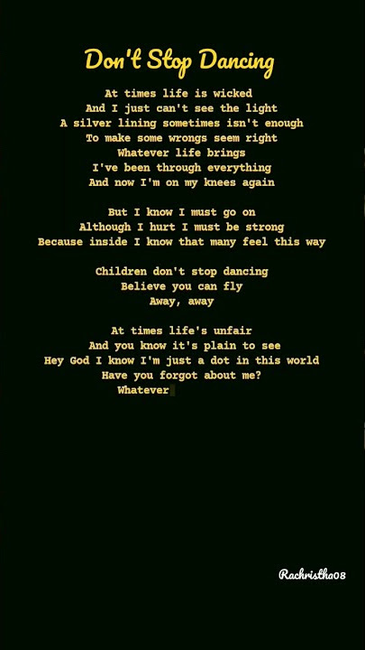 'Don't Stop Dancing' Creed (Lyrics)
