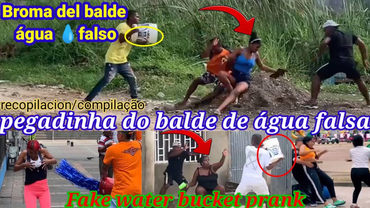 Broma del balde agua falso recopilacion / Pegadinha do balde água falsa / Fake water bucket prank
