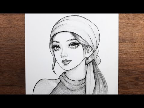 Çok güzel bir kız yüzü resmi adım adım nasıl çizilir - Çizim hobimiz karakalem kız çizimleri