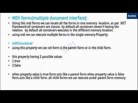 csharp c# tutorial 34 mdi