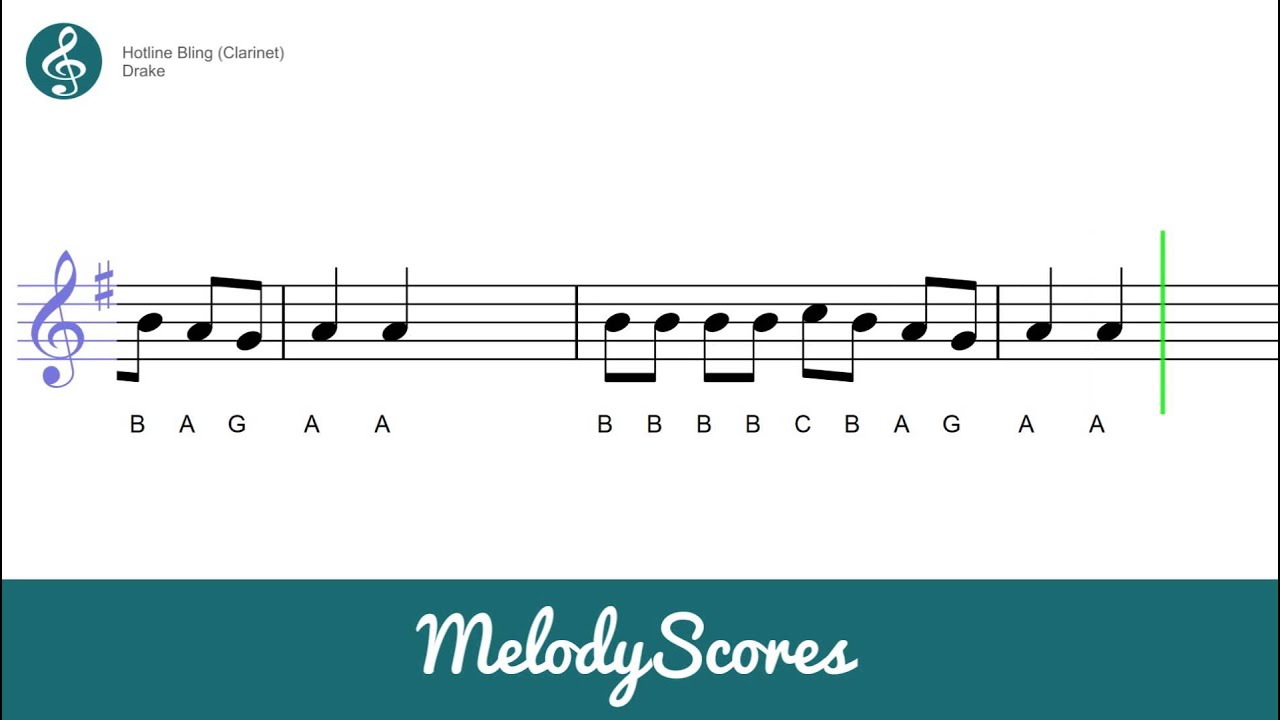 Clarinet | Drake - Hotline Bling Sheet Music