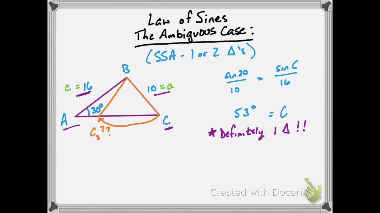 1 Minute Math Law Of Sines Ambiguous Case Part 2 YouTube 1-minute-math-law-of-sines-ambiguous-case-part-2-youtube