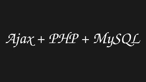 Ajax php CRUD [Create, update, delete] [2/2]