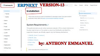 ERPNExt Installation version13