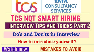 TCS NQT Interview Preparation||Part 2||Tips and Tricks to Crack Interview||Do