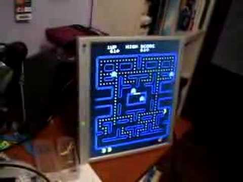 The original Pac-man arcade game, implemented inside a single Xilinx Spartan-3E chip on a Spartan-3E Starter Kit. None of the extra hardware on the board is used, the chip in the middle implements the complete arcade board of the original game! home.freeuk.net