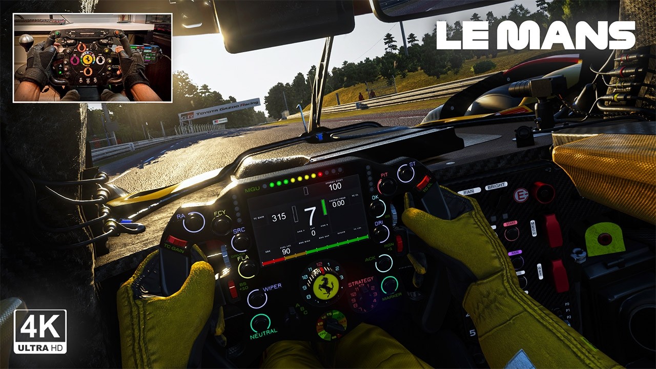 Robert Kubica's AF Corse Ferrari 499P Hypercar - Le Mans 2.4 Hours Race | Steering Wheel Gameplay