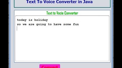 Text To Voice Converter Java Application in Netbeans