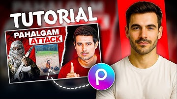 How to make thumbnails like dhruv rathee in Mobile (PicsArt)🔥 || #dhruvrathee #pahalgamattack