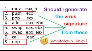 Should I generate the virus signature from its useless codes since they look suspicious?