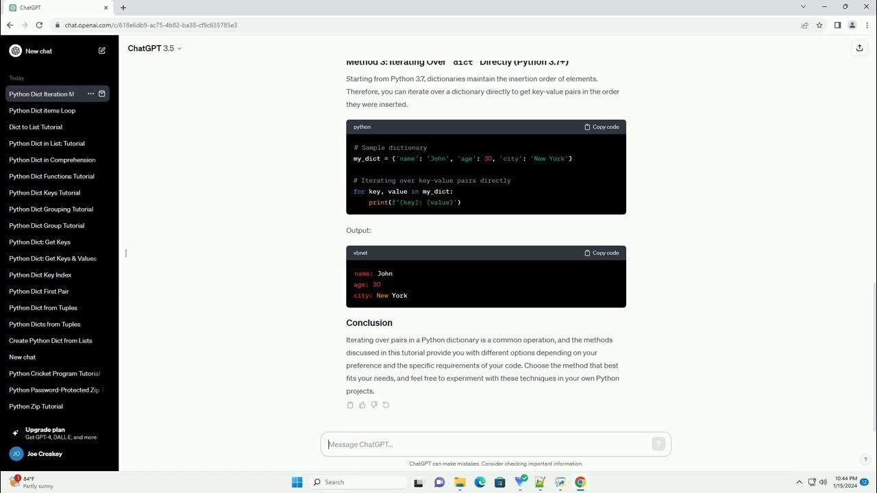 Python dict iterate over pairs youtube