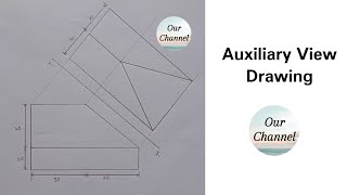How to draw Auxiliary View of Inclined Surface | Engineering Drawing | Auxiliary View | Easy Drawing
