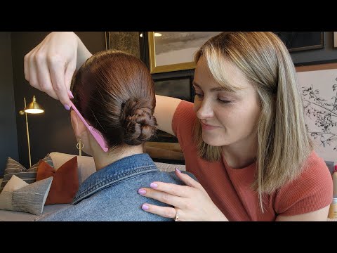 ASMR Perfectionist Slick Back Clean Girl Low Bun - Hair Gel, Hairspray, Mini combing & Final Touches