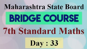 Day 33 | bridge course 7th Standard Maths For Semi English | setu abhyaskram iyatta satvi ganit