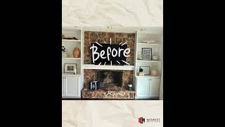 ✨ Fireplace Transformation!  #brickstain #fireplace #curbappeal  #masonry #chicago