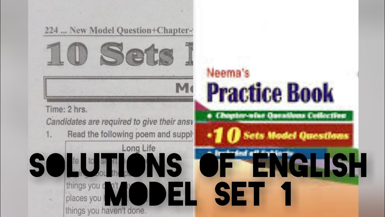English model set 1 solutions class 8 - YouTube