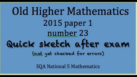 2015 old Higher Mathematics paper 1 no. 23