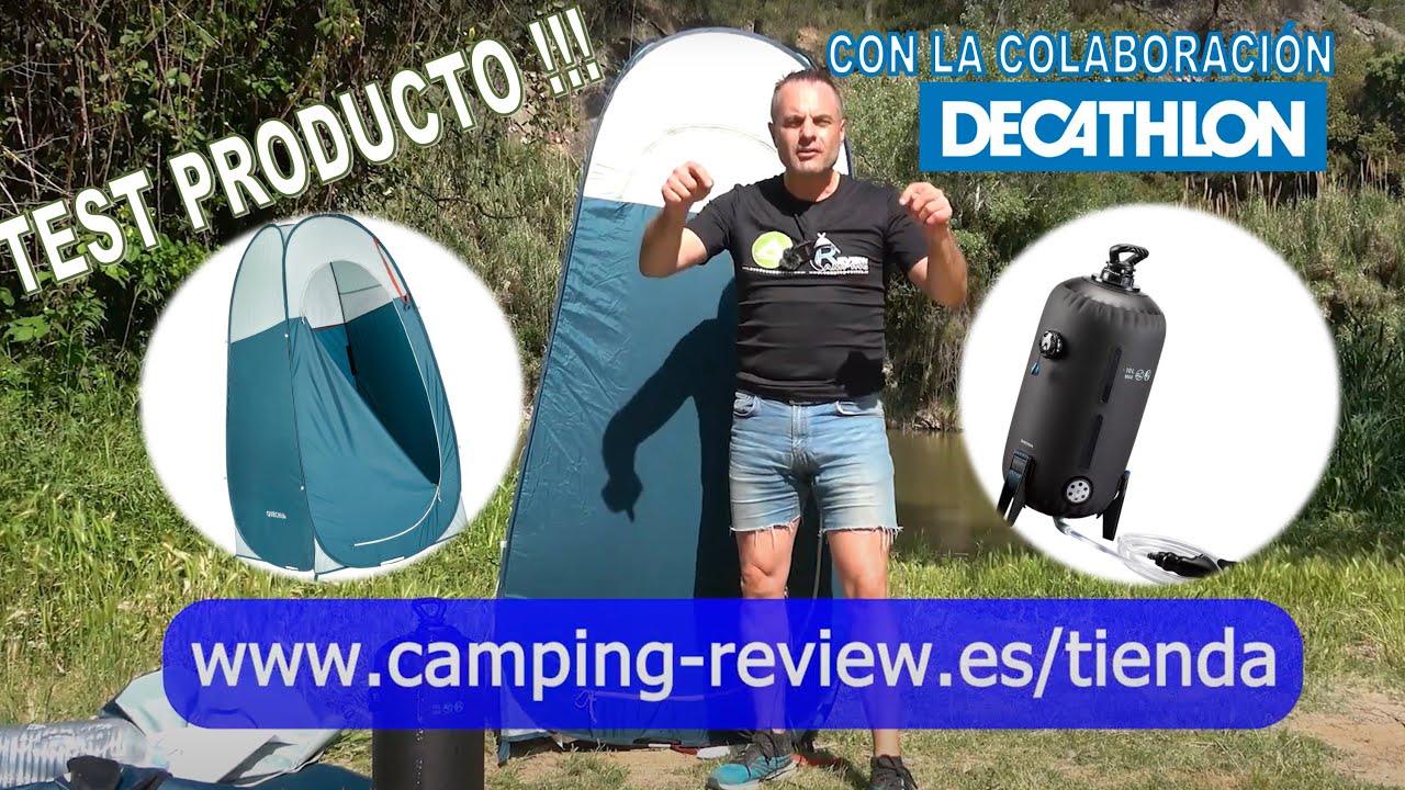 TEST productos Decathlon Ducha Camping Solar Presión Cabina Ducha 2 - YouTube