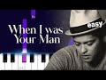 Bruno Mars - When I Was Your Man  ~  EASY PIANO TUTORIAL with lyrics