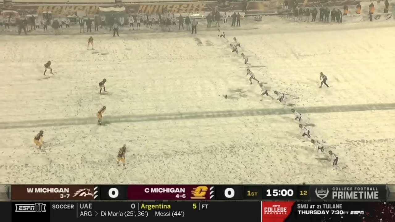 ⁣Snow Never Stops Football | CMU vs. WMU