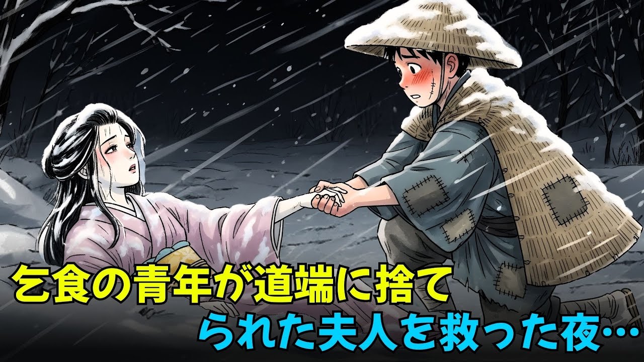 😲乞食の青年が道端に捨てられた貴婦人を救った夜──たった一晩で、彼の人生は大きく変わった…✨ | 昔話 | 日本民話
