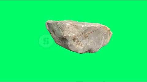 4k Rotating stone on green screen - animation