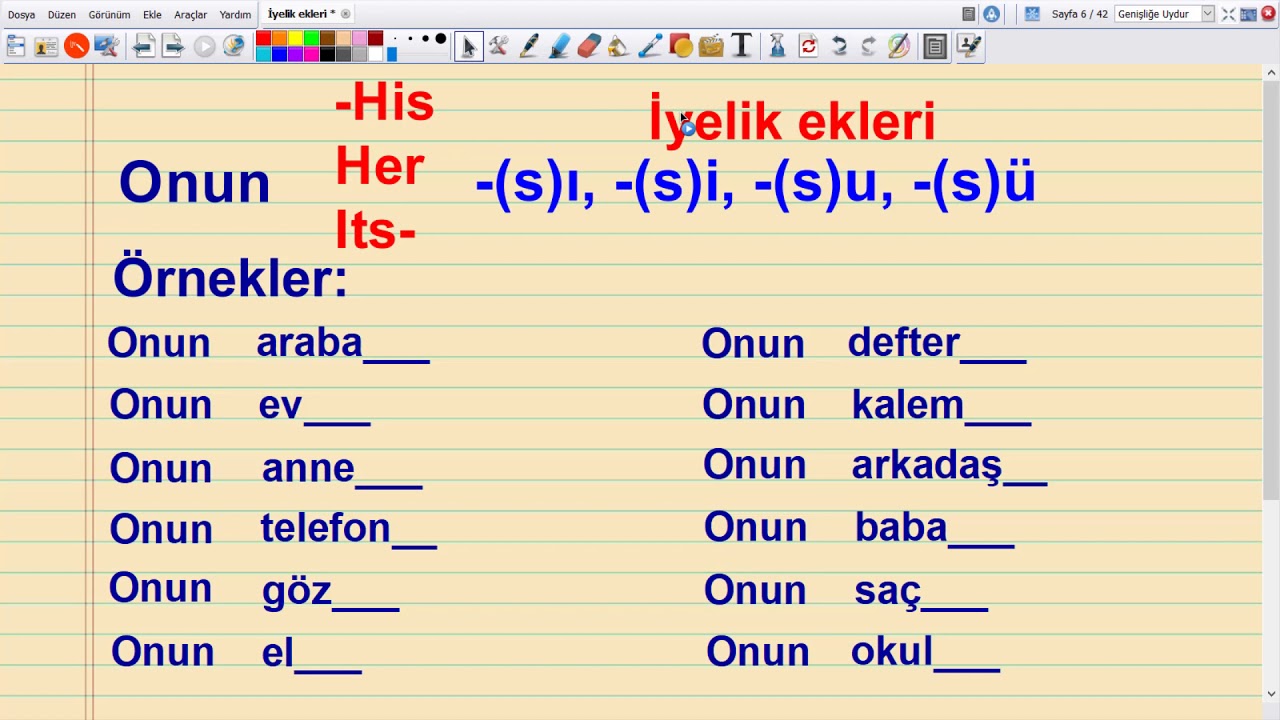 Learn Turkish Possessive Suffixes - İyelik Ekleri