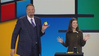 Will 18 year old Emma Olson FOOL Penn & Teller with a Rubik's cube? (S10 E17)