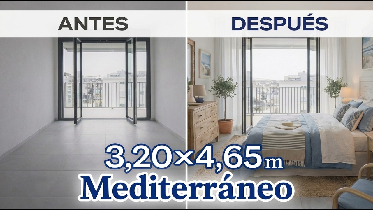 👉 De Dormitorio Vacío a Mediterráneo | 3,20 x 4,65 m Bien Distribuidos